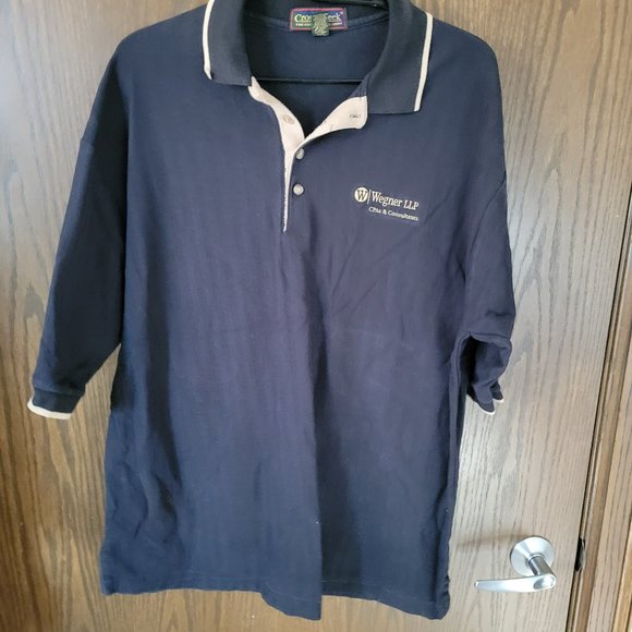 Cross Creek Navy Blue Wegner LLP Polo Shirt Size XL - Picture 2 of 14